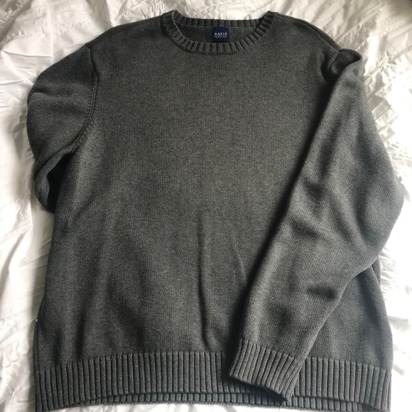 vintage grey simple classic crew neck sweater - Picture 3 of 6